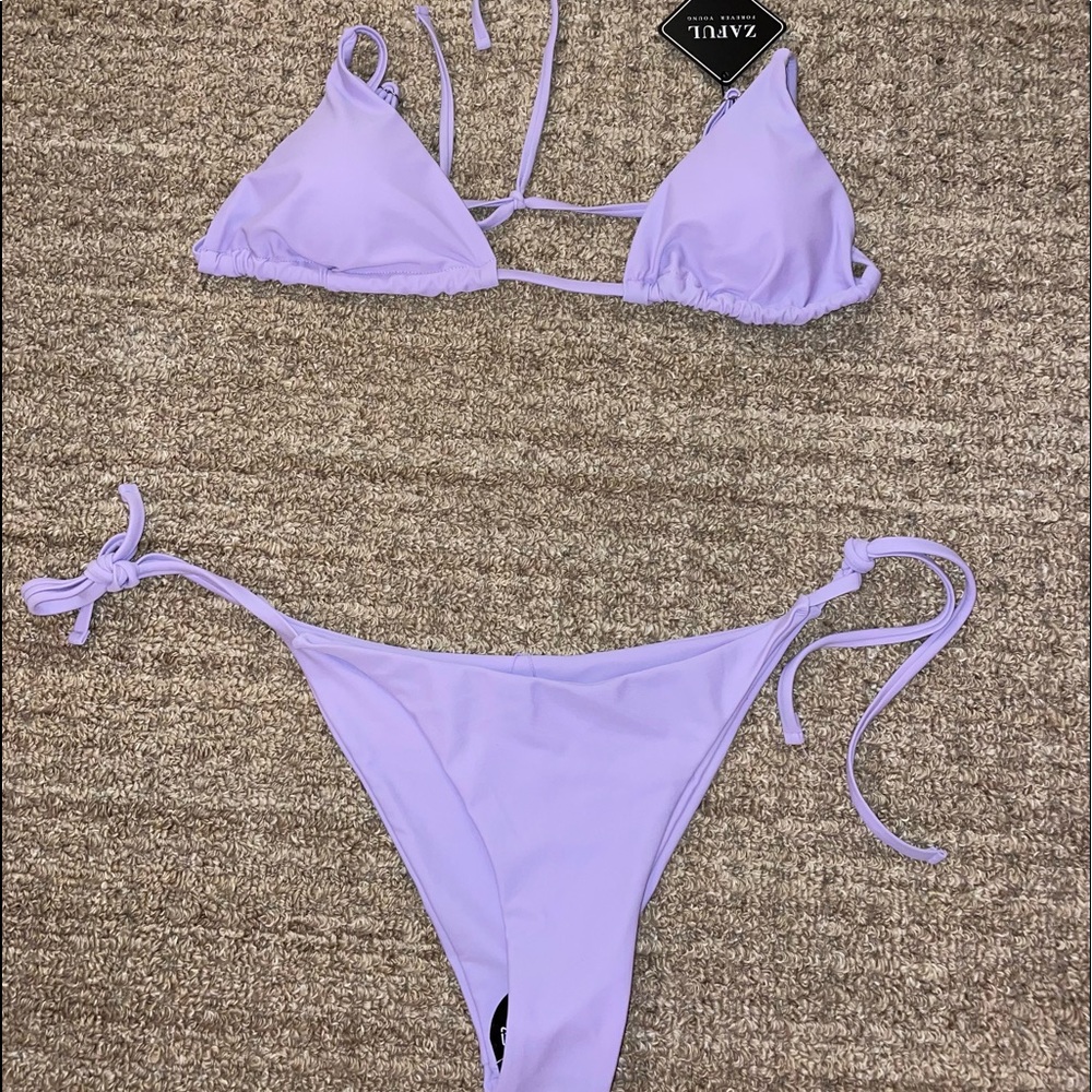 Zaful Forever Young Lavender Bikini Set